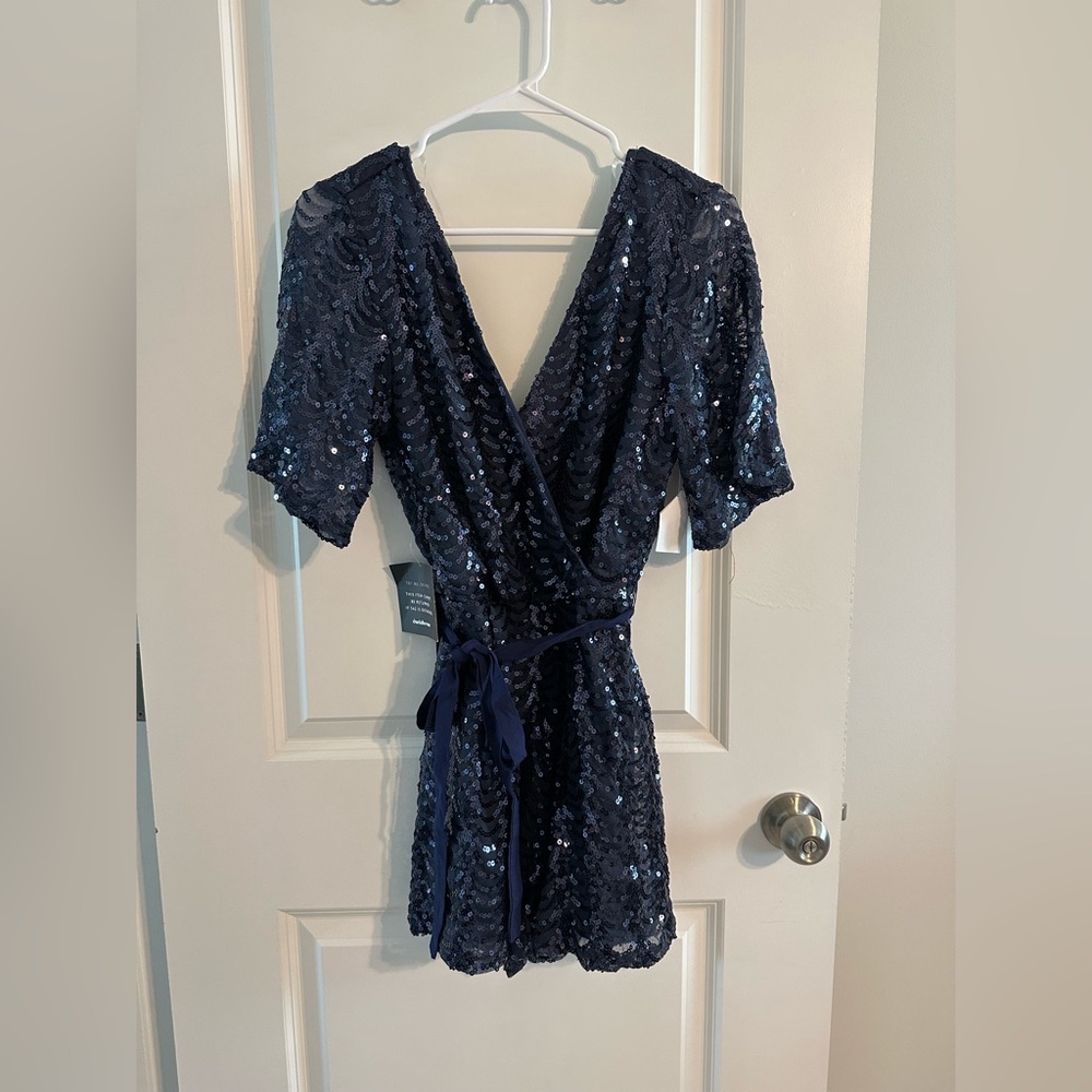 Blue Sequin Romper
